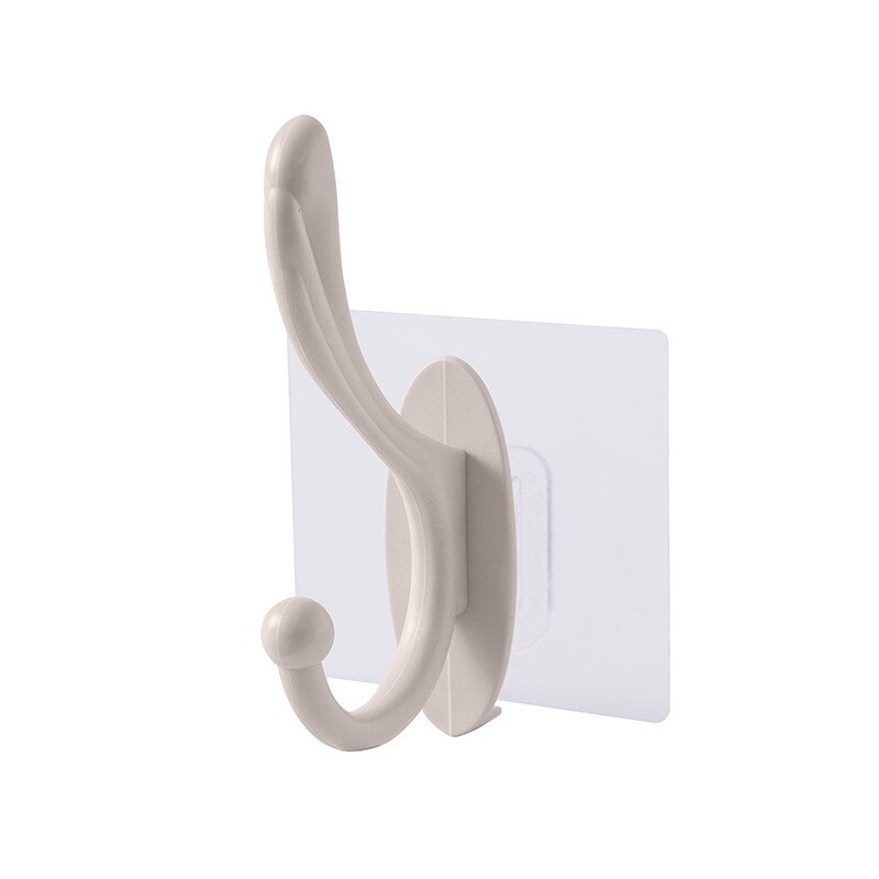 PVC Door Hanger Strong Adhesive Glue Door Hook Bathroom Wall Load-bearing Coat Towel Hanger Household Products: Beige
