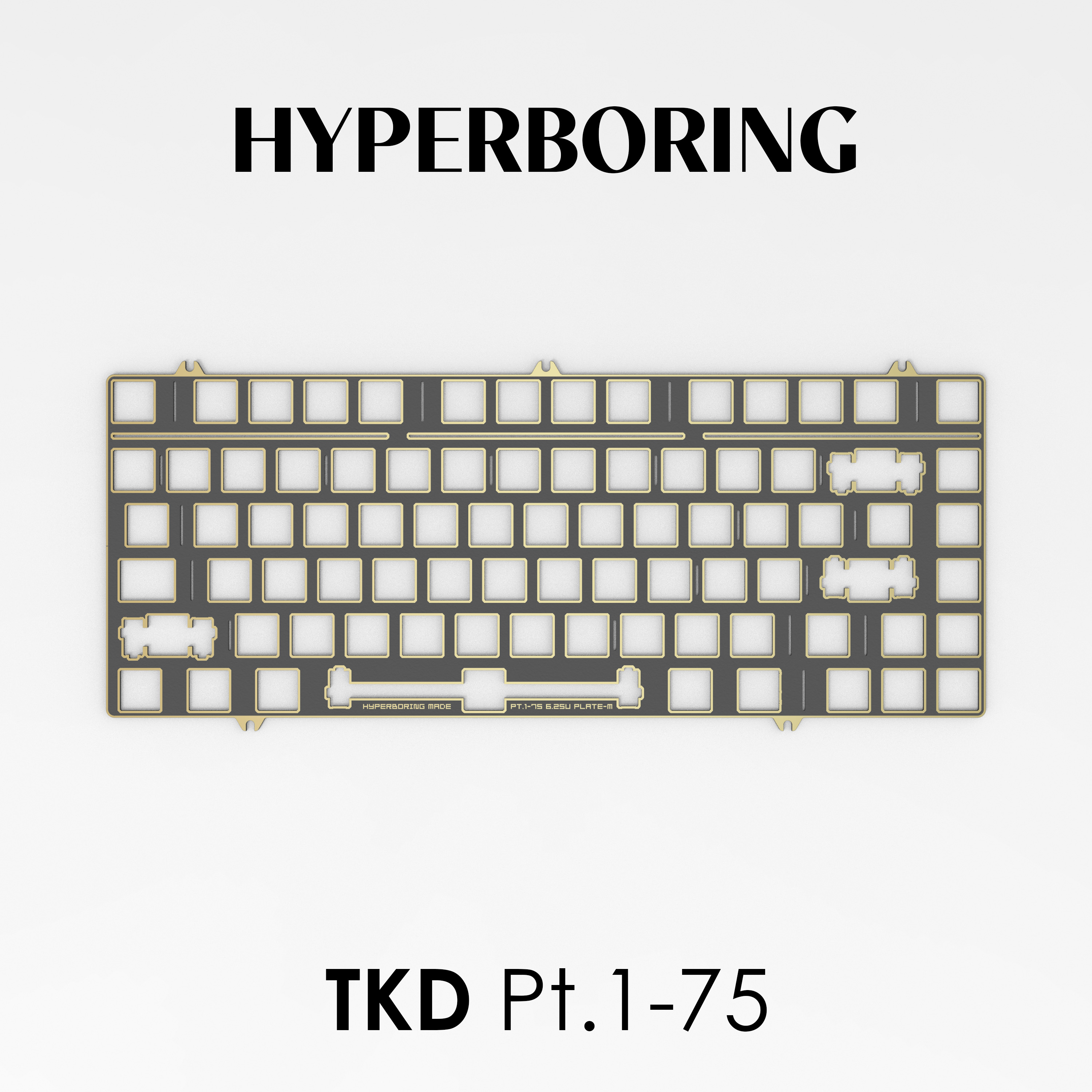 TKD Pt.1 75% Size layout keyboard plates PP PC FR4 Alu for pcb mount stabilizer and plate mount stabilizer: Cream Color