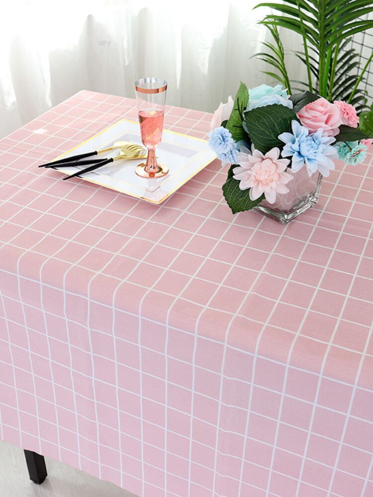 2PCs Nordic Disposable Tablecloth Rectangular PVC Plastic Desk Pad Party Oil-Proof Tablecloth
