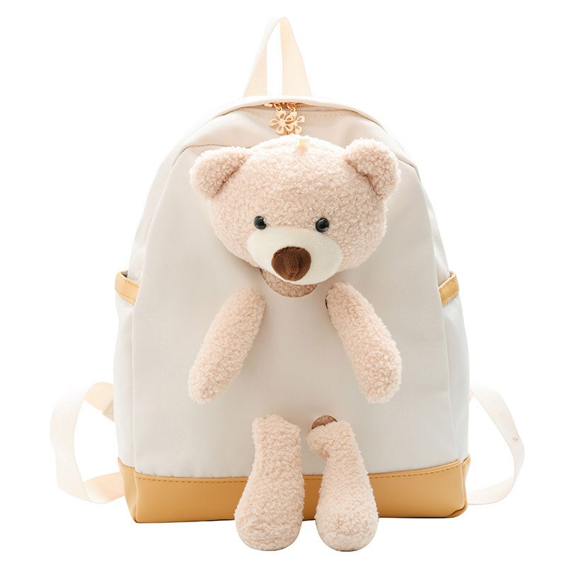 Sac à dos en Nylon pour enfants, joli sac à dos de dessin animé, pour l&#39;école maternelle, pour bébés garçons et filles: beige white