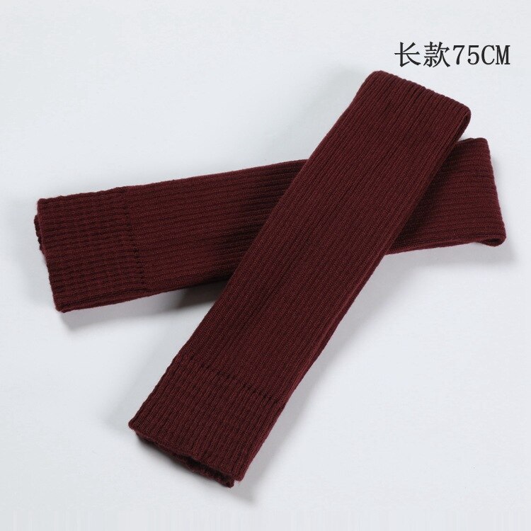 75cm Winter Frauen Bein Wärmer Freizeit Lange Oberschenkel Hohe Damen extra Lange Stiefel Über Knie Gestrickte tanzen Socken Bein wärmer 100: Wein rot