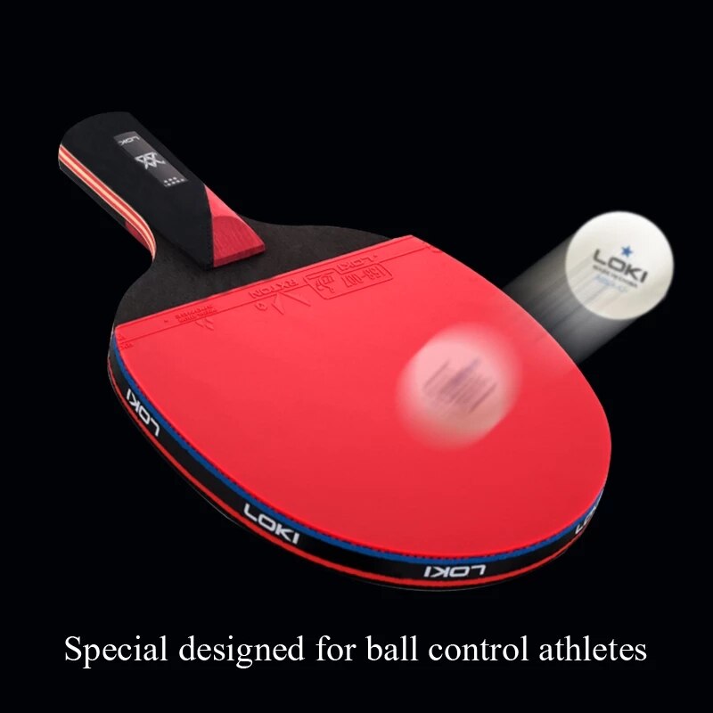 LOKI 8 Star Table Tennis Racket 7 Plywood Blade with High Sticky Rubber PingPong Bat Ping Pong Paddle with Bag