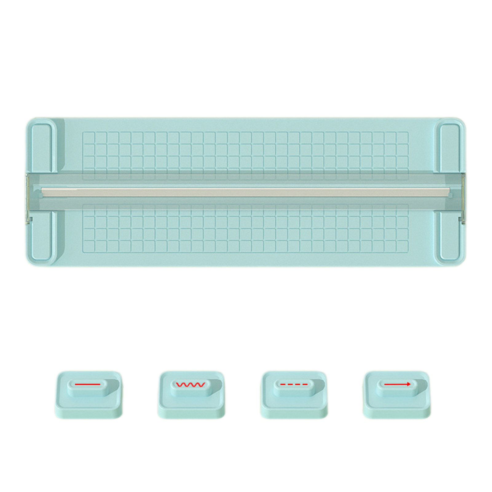 4 in 1 Multifunctional Paper Cutter Manual Paper Trimmer Craft Paper Cutter with 4 Style Scrapbooking Tool: Red