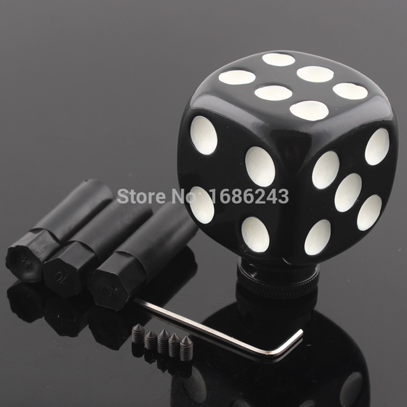 Universal 1/2" Car Lucky DICE GEAR Shifter Shift Lever Knob set