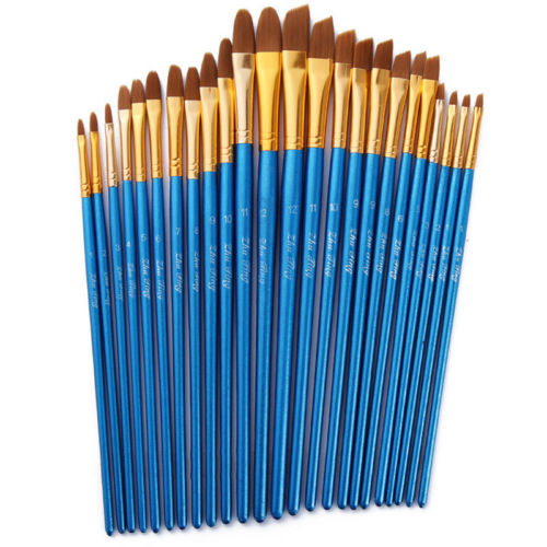 12pcs/set Artist Paint Brushes Set Acrylic Oil Watercolour Painting Craft Art Model Paint By Number Pen Brushes