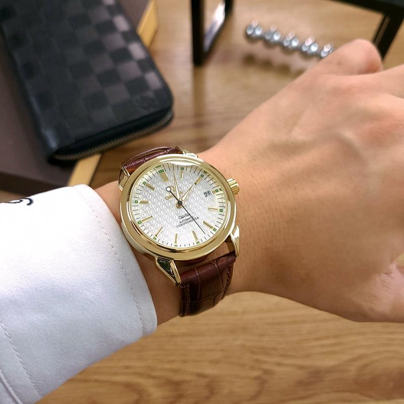 Omega- Brand Automatische Mechanische 007 Horloges Mannen Waterdichte Skeleton Polshorloge Met Vrouwen Mannen Lederen Band