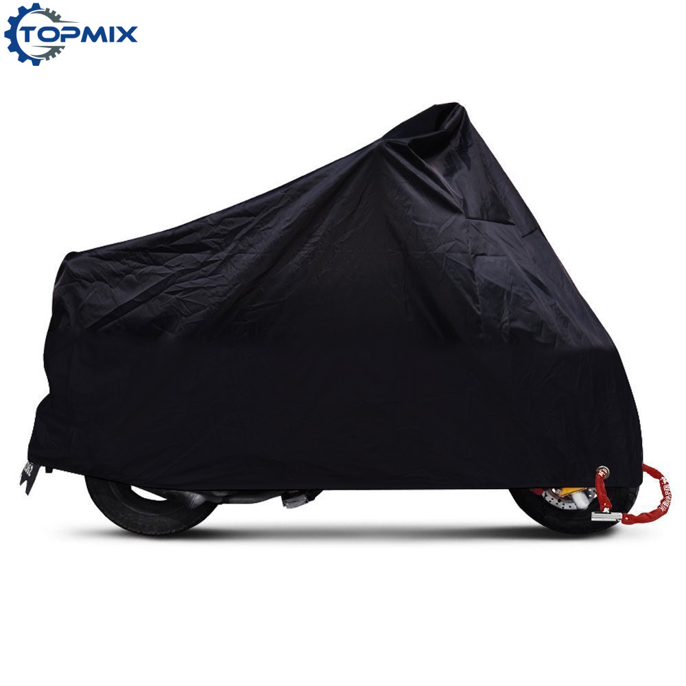 L XL XXL XXXL XXXXL 190T Black Motorcycle Cover Outdoor UV Protector Waterproof Rain Dustproof Cover Anti-theft with Lock Hole