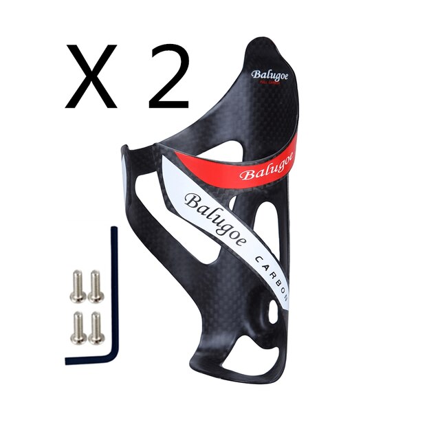 2022 BALUGOE Full Carbon Bicycle water bottle cage MTB road Bike bottle holder Ultra light cycle equipment matte / light: BALUGOE Red 2PCS