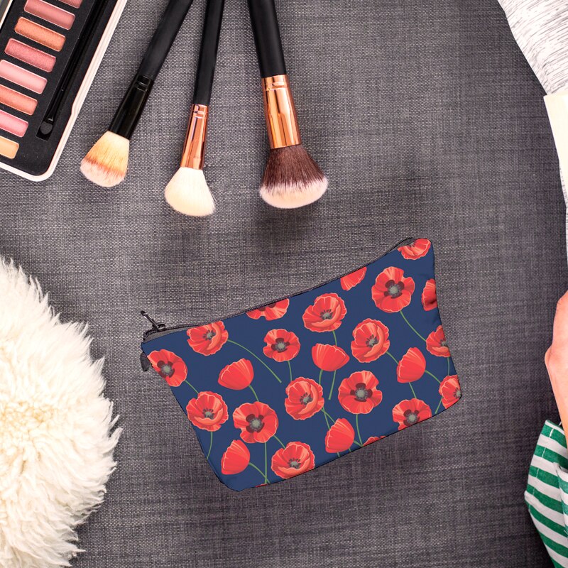 Jomtokoy Delle Donne Fiori di Stampa PatternTravel Sacchetto Cosmetico di Trucco della Borsa Del Sacchetto Femminile Della Borsa Della Chiusura Lampo ottavino Cosmetici Fare su Borse