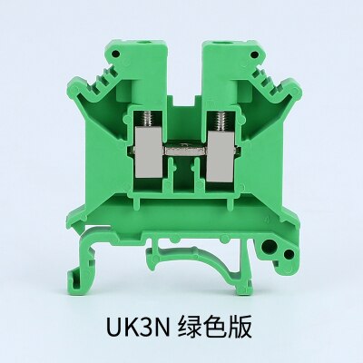 Uk3n din-skinne elektrisk leder terminalblokstik uk -3n: Grøn