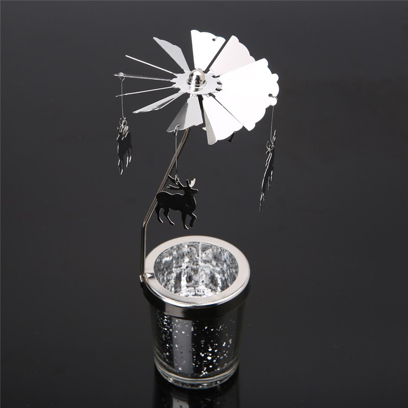 Rotatif rotation chandelier photophore bougeoir métal thé supports de lumière carrousel mariage maison fête décor 10-type
