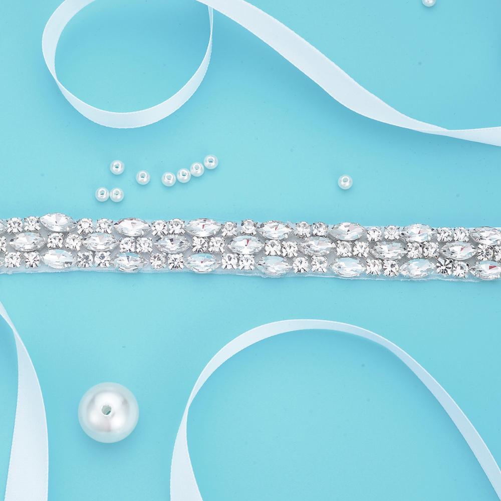 (1PC) Rhinestones bridal belt diamante wedding dress belt with crystal wedding sash for wedding accessories WDD1059