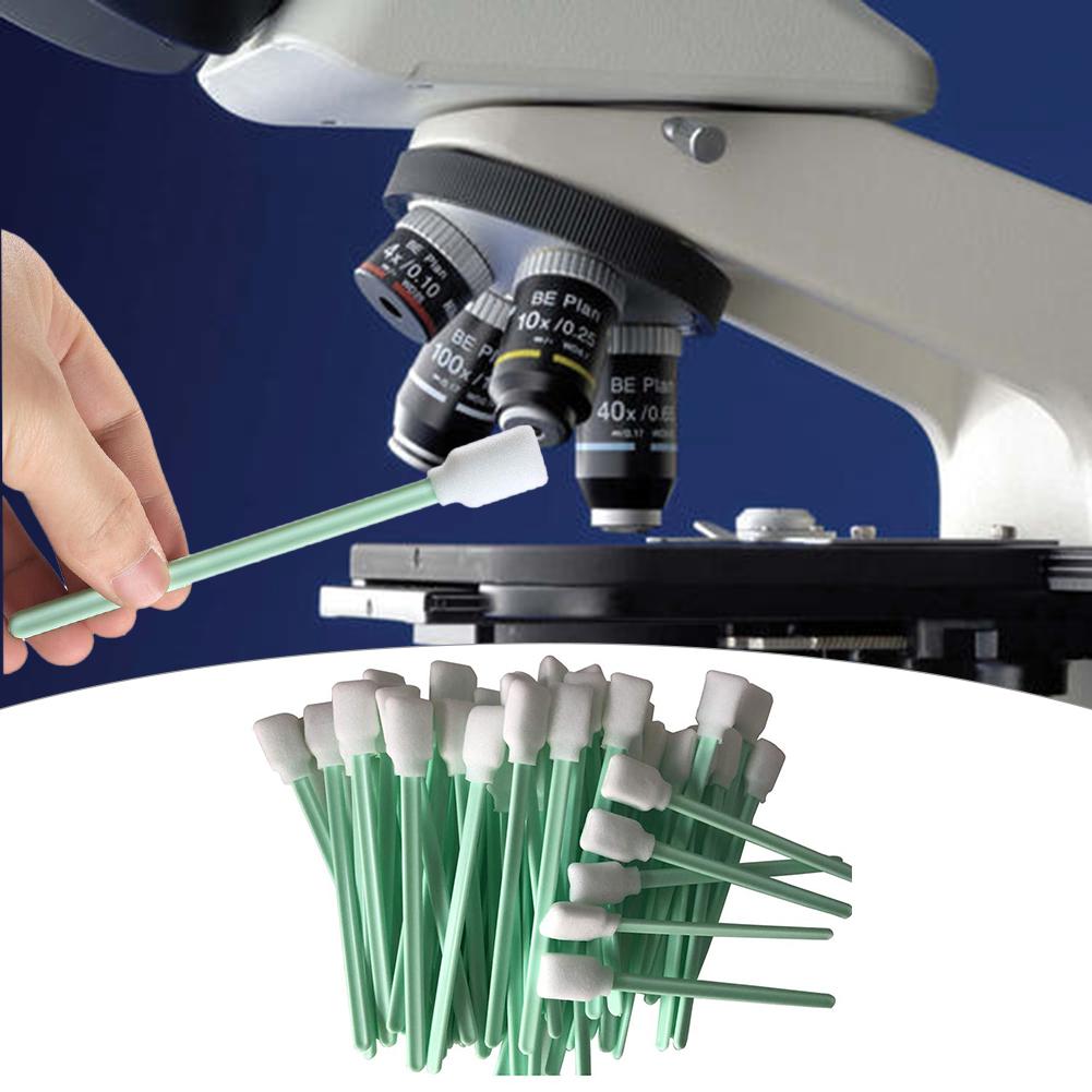 50 unids/set de hisopos de limpieza de de algodón duradero esponja de espuma para limpieza para impresoras microscopios equipos de sensores ópticos