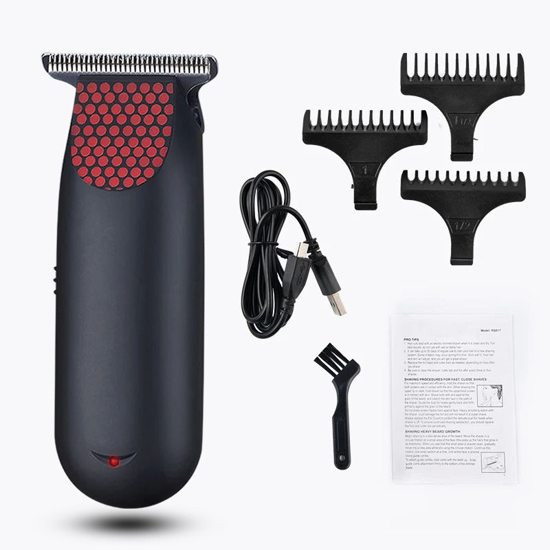 Mini-Haarschneidemaschine, 0 mm T-Stahlklinge, wiederaufladbarer Haarschneider, Friseursalon, professioneller kabelloser Haarschneider für Männer-Sets: Default Title