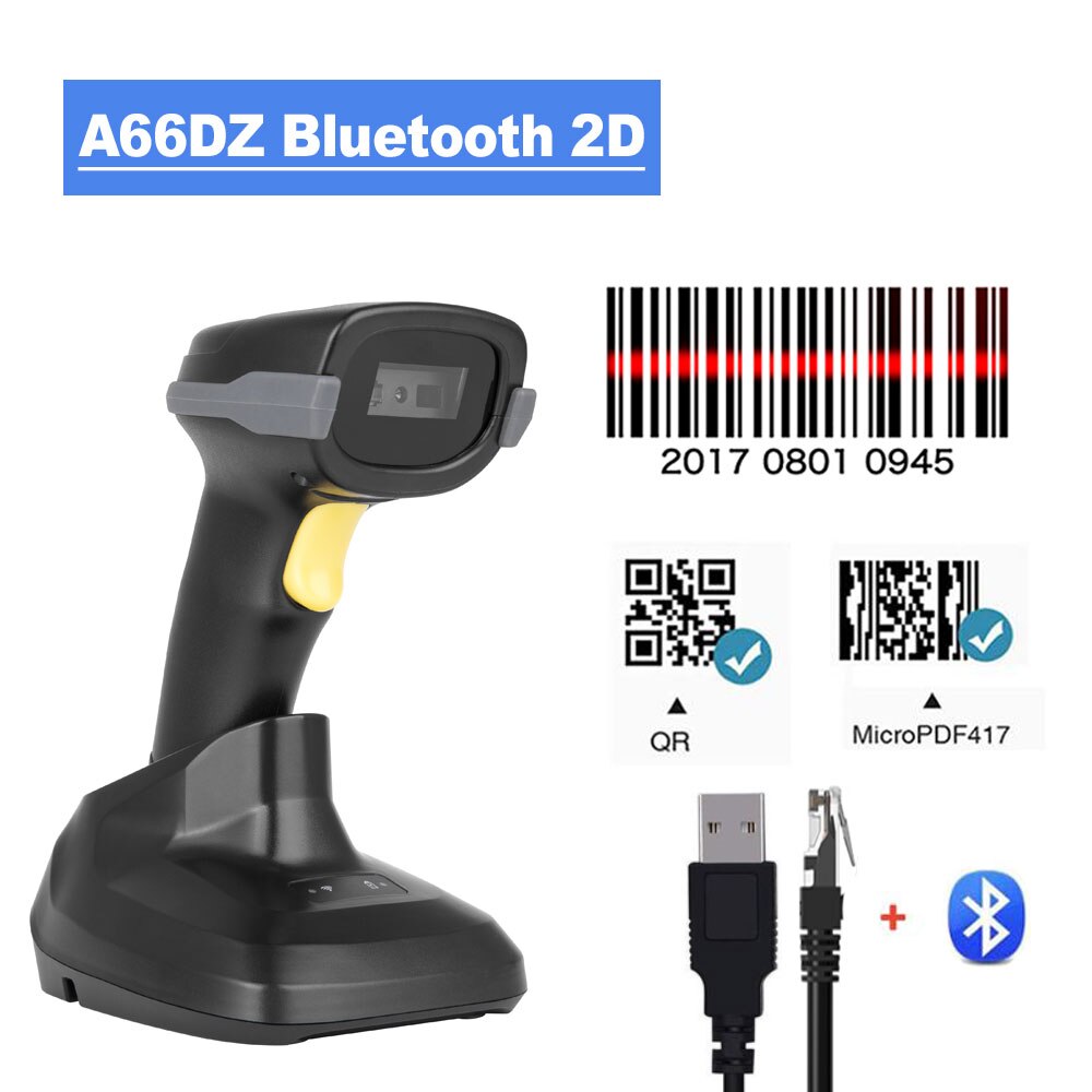 Holyhah A66 Handheld kabellos Barcode Scanner UND A56D Bluetooth 1D/2D QR Bar Code Leser PDF417 für IOS Android IPAD