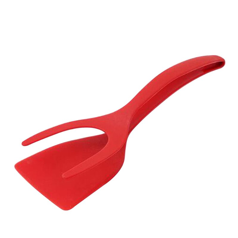 Multifunctionele 2 In 1 Non-stick Brood Ei Draaiers Koken Tang Gadgets Voor Keukengerei Siliconen Spatel Koken Tool: red Spatula