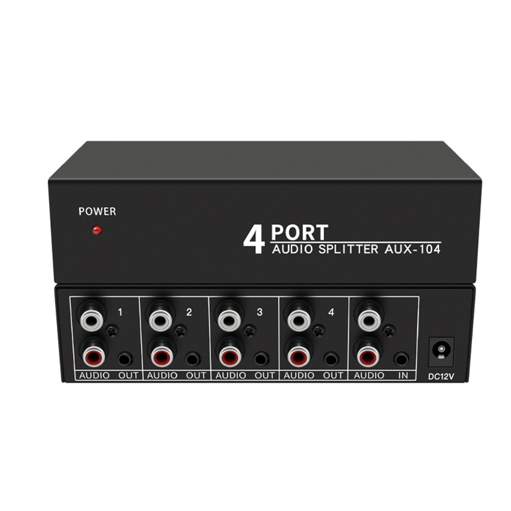 Répartiteur Audio 1 entrée 4 sorties RCA L/R Aux séparateur Audio stéréo 1X4 distributeur Audio pour PC DVD haut-parleur divisée audio analogique