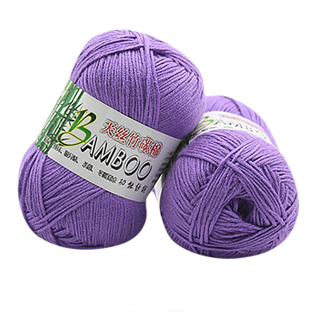 100% bambou coton doux naturel tricot Crochet tricots laine fil 50g pull chapeau tricot coton fil accessoires: I