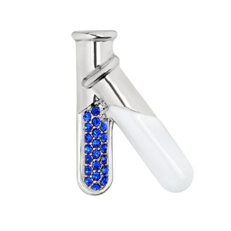 Cute Blue Crystal Red Crystal Green Crystal Buis Enamel Metal Broche Apotheker Medische Studenten Kostuum Sieraden: bule