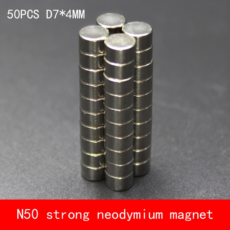 50 STKS D7 * 4mm ronde N50 Sterke magnetische kracht zeldzame aarde Neodymium magneet diameter 7X4 MM