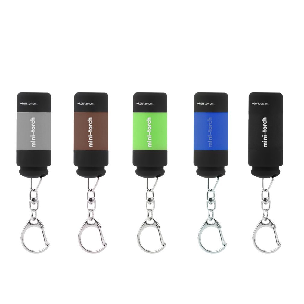 Suosittu mini avaimenperä taskulamppu usb ladattava led-valo taskulamppu lamppu 0.3w 25lm monivärinen mini taskulamppu