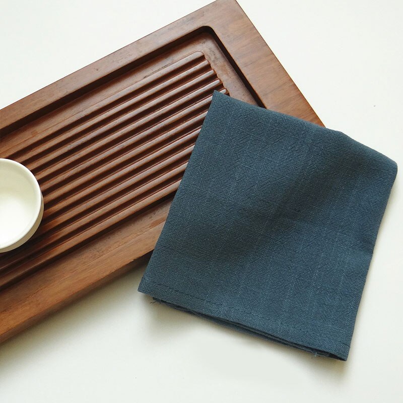 1PC Solid Color Cup Dishes Accessories Cotton Linen Napkin Clot Handkerchief Tea Towels Ceremony Bowl Teapot Cleaning Towel