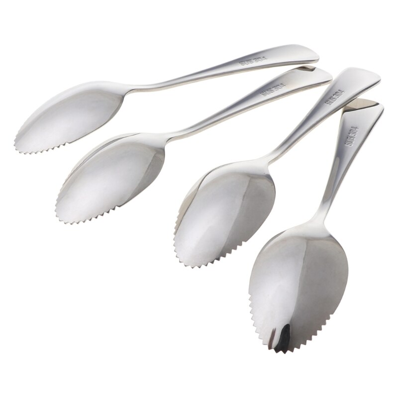 4 Pieces Grapefruit Spoons Serrated Edge Stainless Steel Fruit Grapefruit 50JD