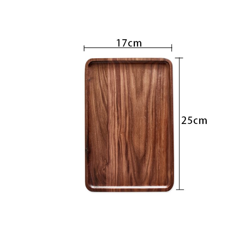 Black Walnut Rectangle Wood Pan Plate Fruit Dishes Saucer Tea Tray Dessert Dinner Bread Wood Plates