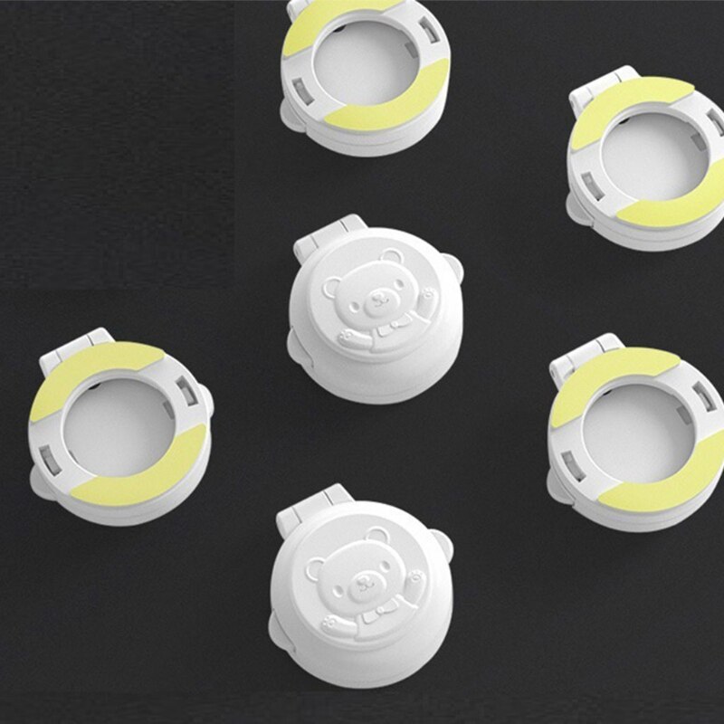67JC Lovely Bear Child Safety Locks Washing Machine Button Covers Baby Proofing Safety Locks Latch for Toilet Trash Cans