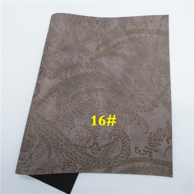 Canapé en similicuir vinyle de taille A4 | Glitterwishcome 21x29cm pour nœuds, tissu à fleurs en relief, feuilles de cuir pour nœuds, GM524A: 16