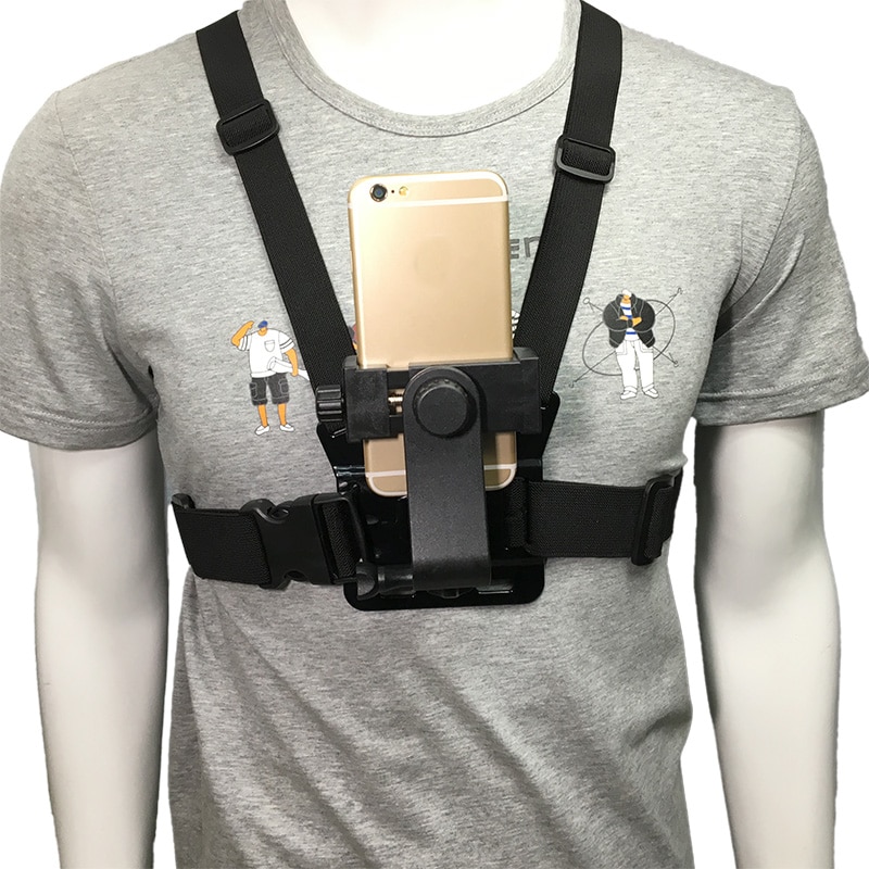 Chest Mount Harness Strap Holder Mobile Phone CellPhone Clip for Samsung iphone Huawei Xiaomi smartphone GoPro 7 65 YI 4K Camera