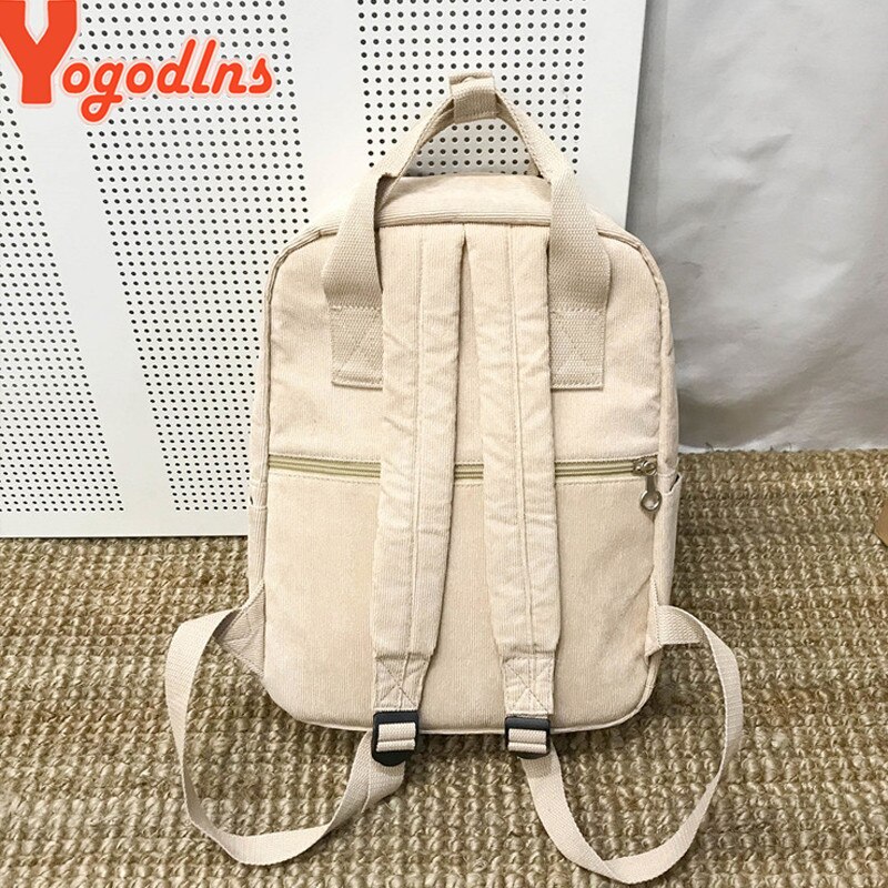 Yogodlns 2022 kvinnor canvas ryggsäckar vattentäta skolreseväskor för tonåringar flickor laptop ryggsäckar patchwork ryggsäck
