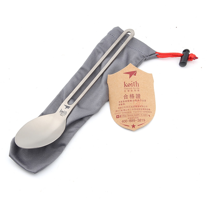 Pure Titanium Spoon Long Handle Spoons Flatware Coffee Drinking Tools Kitchen Gadget 180mm Ti5313