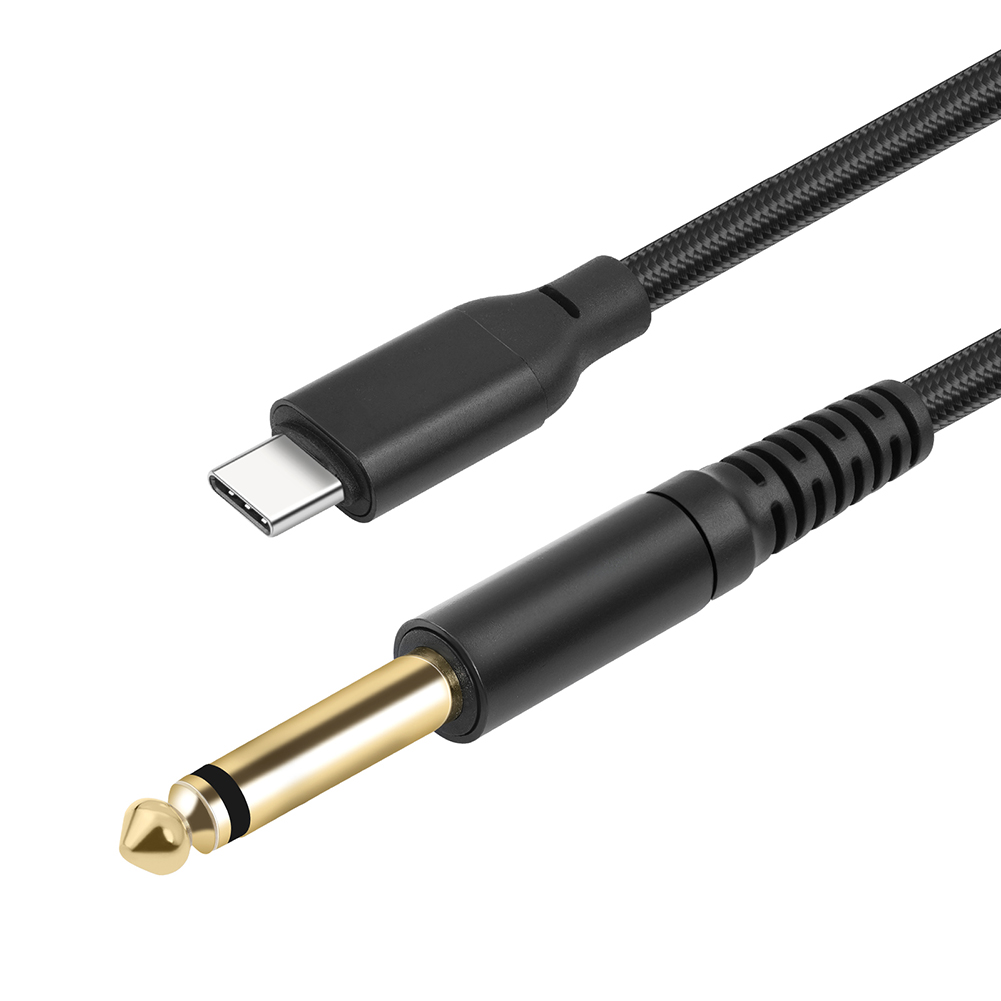 1/2/3M USB C To 6.35mm 1/4 TS Audio Stereo Cable Type C To 6.35mm Aux Jack Cord 6.35mm Mono To USB Type-C Recording Cord Adapter
