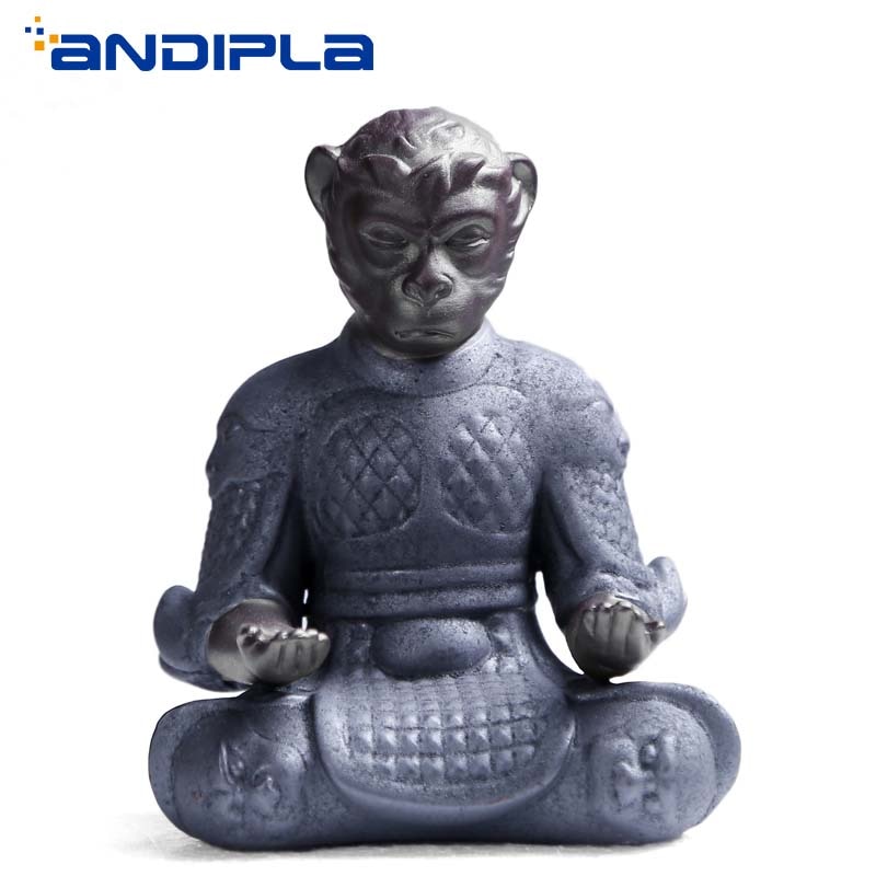 Monkey King Tea Pet Stick Incense Burner Kungfu Tea Set Ornament Qi Tian Da Sheng Pottery Holder Sun WuKong Home Decor
