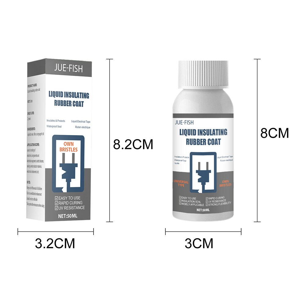 50ML Insulation Electrical Sealant Liquid Tape Paste Waterproof Anti UV Fast Dry Lamp Board Electronic Sealant No Corrosion: white