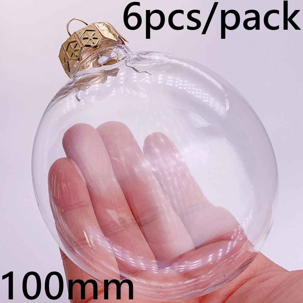 6 Stuks X Diy Shatterproof Transparant Huis Kerstversiering Kerstbal Ornament 115*60Mm Plastic Diamant