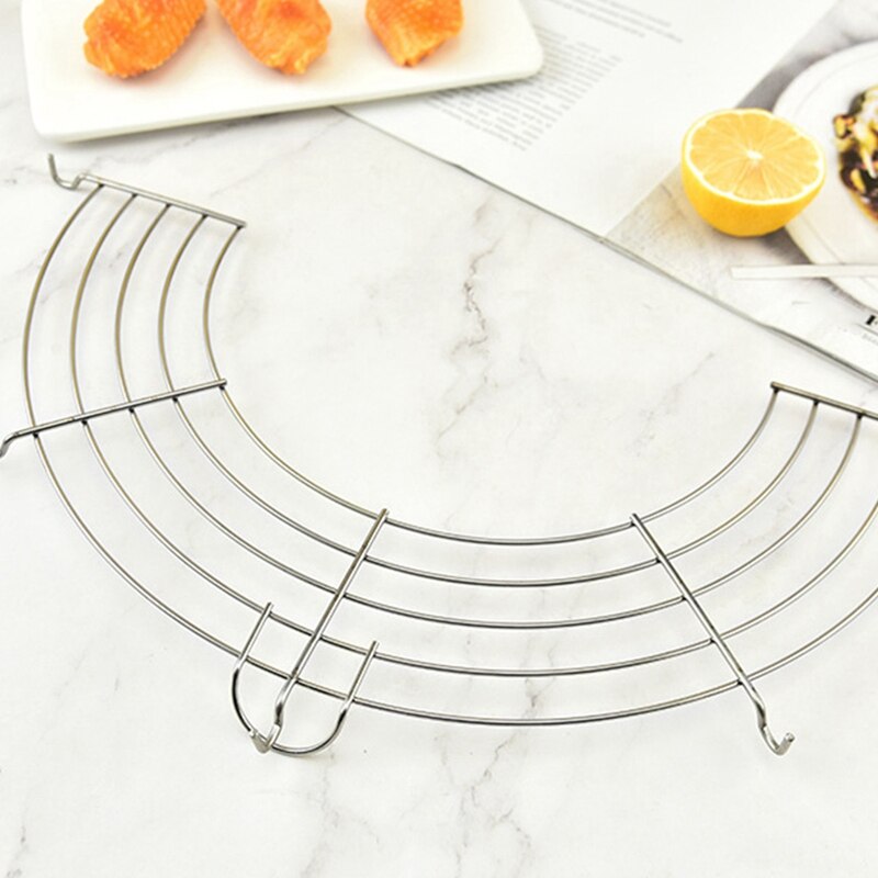 304 Stainless Steel Semicircular Oil Rack Kitchen Multifunctional Frying Oil Rack Heat Insulation Rack Steaming Rack