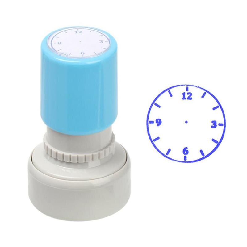 1 Piece Clock Stamp Teaching Tools for Kids Learning Watch Time Seal Primary School: blue 3