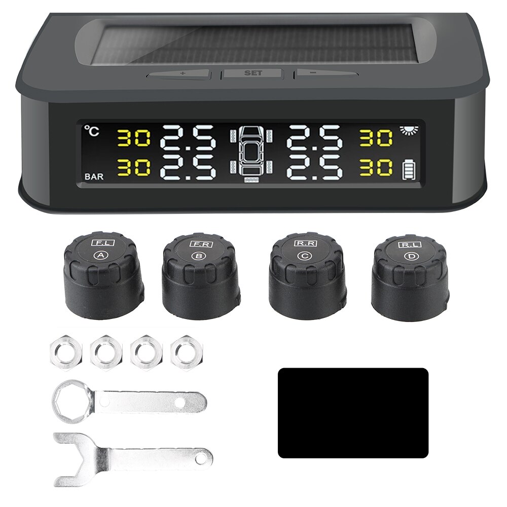Monitor External Sensor 5 Tire External sensors Solar Charge TPMS Display ... – Grandado