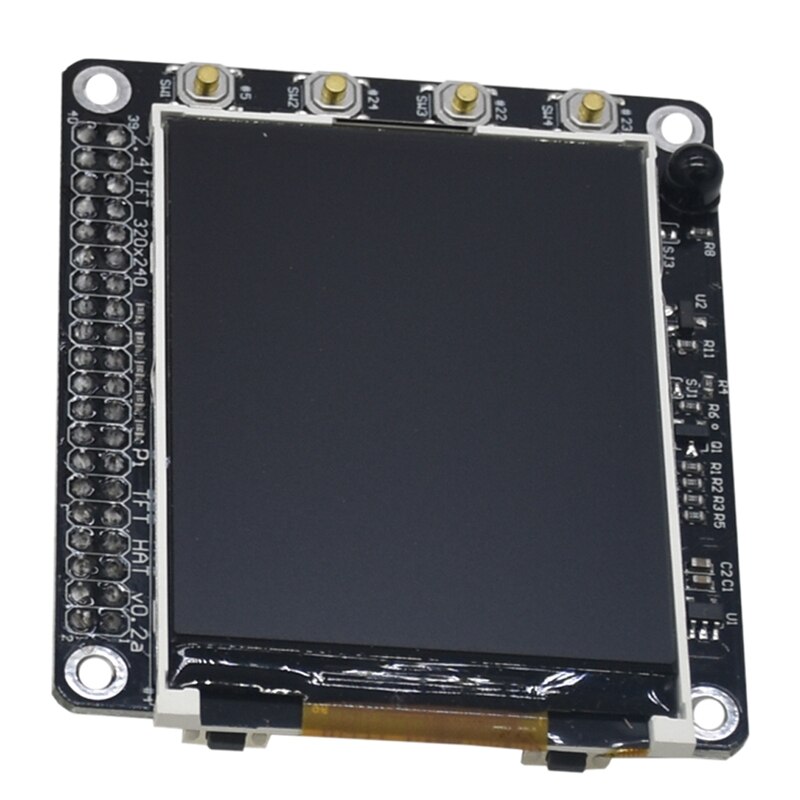 2.4 Inch 320X240 TFT LCD Sn Display Hat with Buttons IR Sensor for Raspberry Pi 4B/3B/2B+/A+
