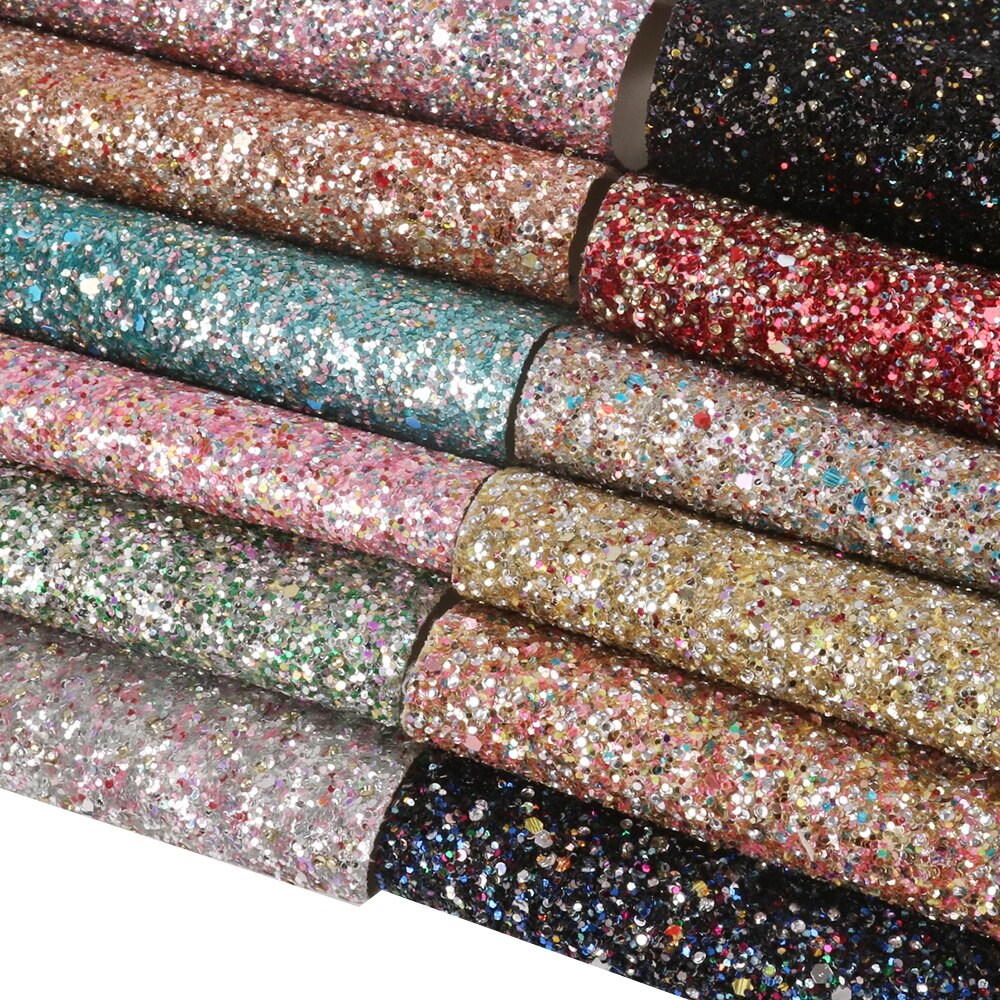 David angie 20*34cm dikke glitter imitatie synthetisch leer stof diy haarstrik tas schoenen handgemaakte materialen accessoires ,1 yc 6896