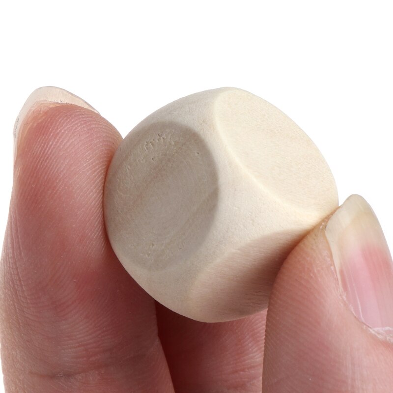 10Pcs 6 Zijdig Blank Hout Dice Party Familie Diy Games Afdrukken Graveren Kid Speelgoed
