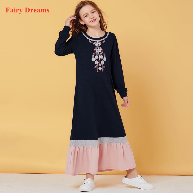 Kids Abaya Dubai Turkey Bangladesh Yellow Long Mus...  Grandado