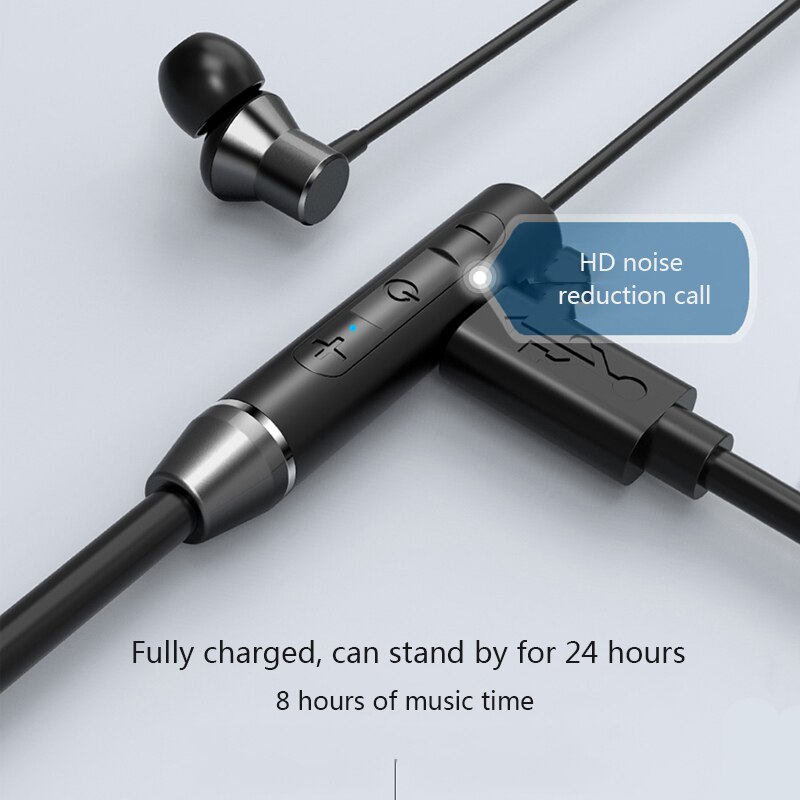 Headphone Bluetooth5.0 Wireless HE05 Headset Magnetic Neckband Earphone IPX5 Waterproof Sport Earbud With Noise Cancelling Mic
