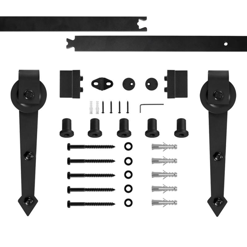 Antieke Stalen Schuifdeuren Schuur Schuifdeuren Schuur Deur Hardware Roller Track Rail Kit Set Voor Closet Kast Schuifdeur Beslag Deur