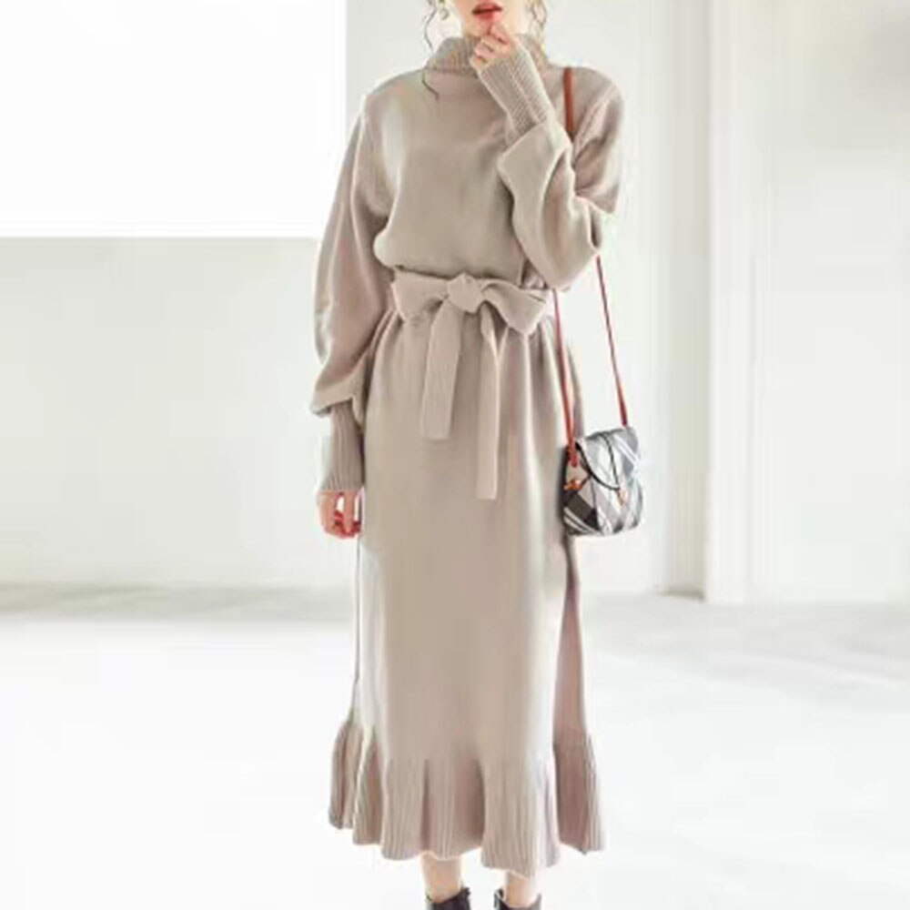 Japan Stijl Vrouwen Trui Jurk Lange Jurk Elegante Leuke Vrouwelijke Vrouwen Jurken: Default Title