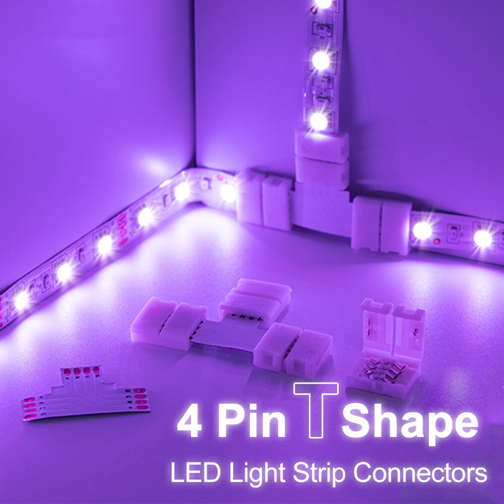 Rgb Led Light Strip Connector Smd5050 Multicolor Led Light Strip Wireless Gapless Solderless Adapter Terminal Extension