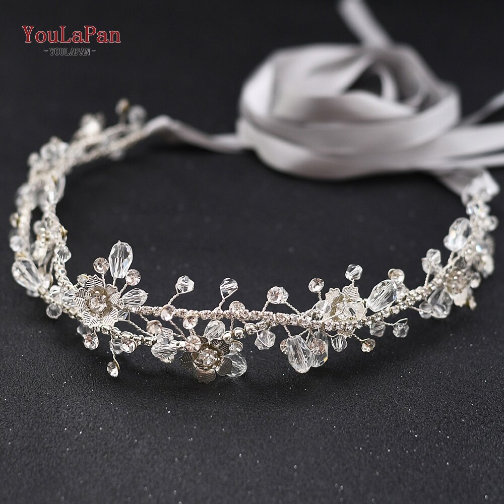 YouLaPan SH340 Strass Braut Gürtel Blume Hochzeit Kleid Gürtel Brautjungfer Schärpe Kristall Party Prom Abendkleider Schärpe Gürtel: grau Schleife