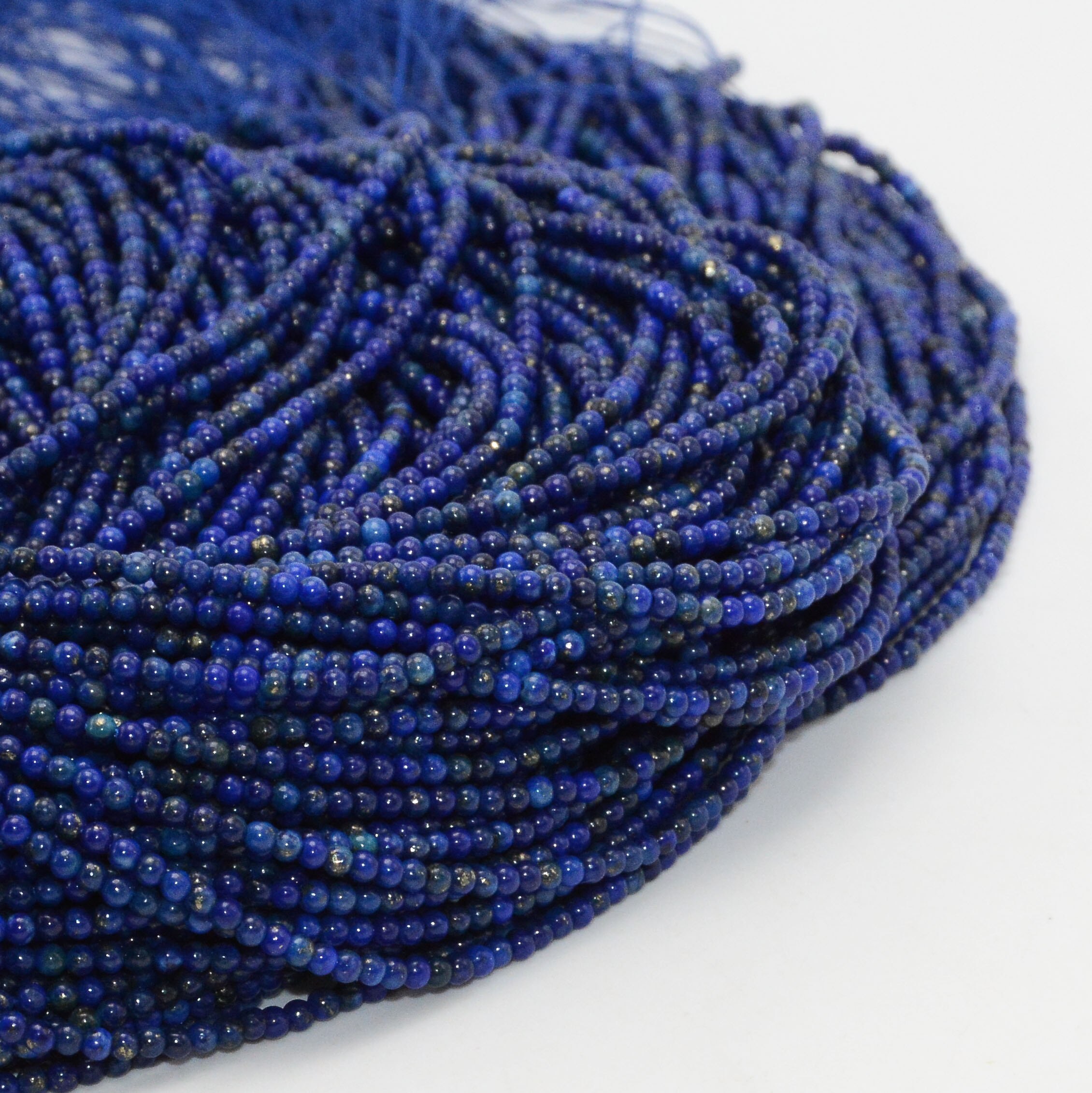 Lapis Lazuli naturais Pequenas Soltas Em Torno Beads 1.8mm-Sem Tratamento